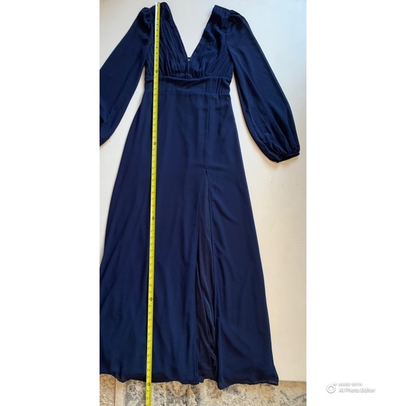 Lulus Large Marvelous Affair Navy Blue Pleated Lace-Up Maxi Dress NWT - Picture 16 of 17